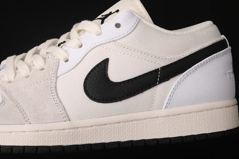 All categories Air Jordan Jordan series basketball shoes Air Jordan 1 Low Air Jordan AJ1 Low AJ1 Joe 1 low white and black canvas splicing DC3533-100